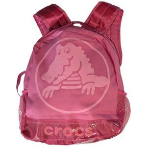 CROCS Backpack Pink With Logo 16"h x 12" Pockets Zip Close